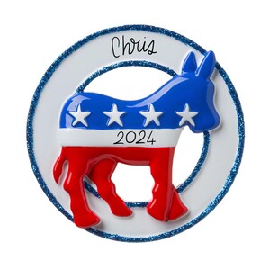 Democrat Donkey Ornament - Politics Ornament 2024 Ornament -- Personalized
