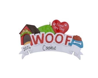 Dog Christmas Ornament - Personalized Custom Dog Ornament, New Dog New Puppy Love My Dog 2024 Dog Lover Gift, Dog Mom Christmas Holiday Gift