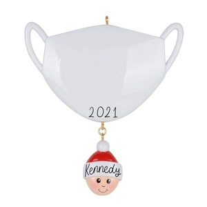 Mask Ornament - Mask Ornament Christmas Ornament 2021 Quarantine Ornament 2021 -- Personalized