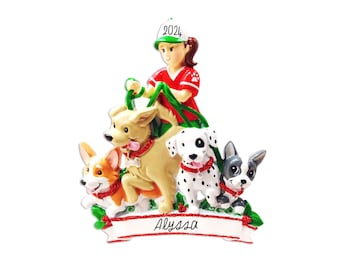 Dog Walker Christmas Ornament - Personalized Dog Walker Ornament, New Dog New Puppy Love My Dog 2024 Dog Lover Gift, Dog Mom Christmas Gift