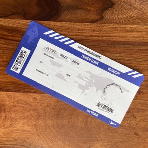 Carte embarquement voyage personnalisable à gratter