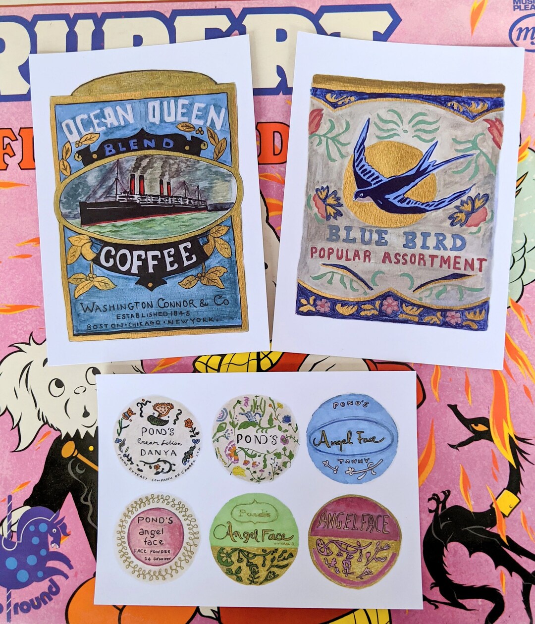 Vintage Stylepostcardspackagingdesignillustration Etsy