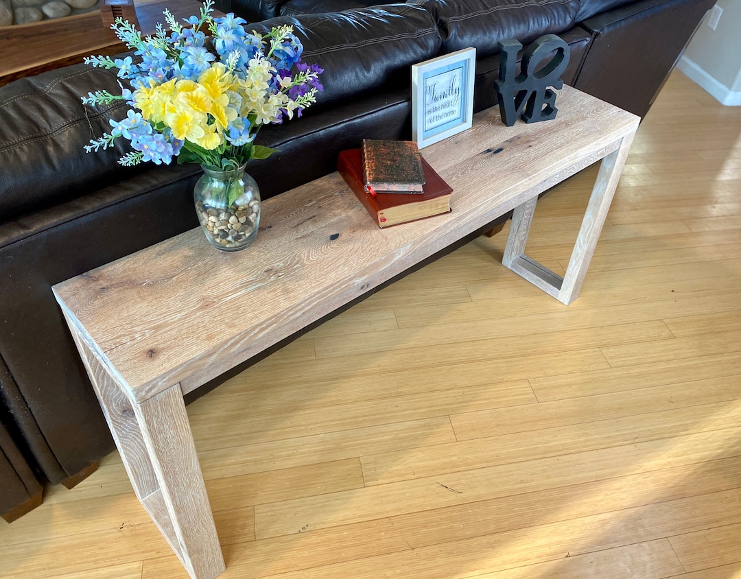 Modern White Oak Console Table Sofa Table Hall Table Etsy