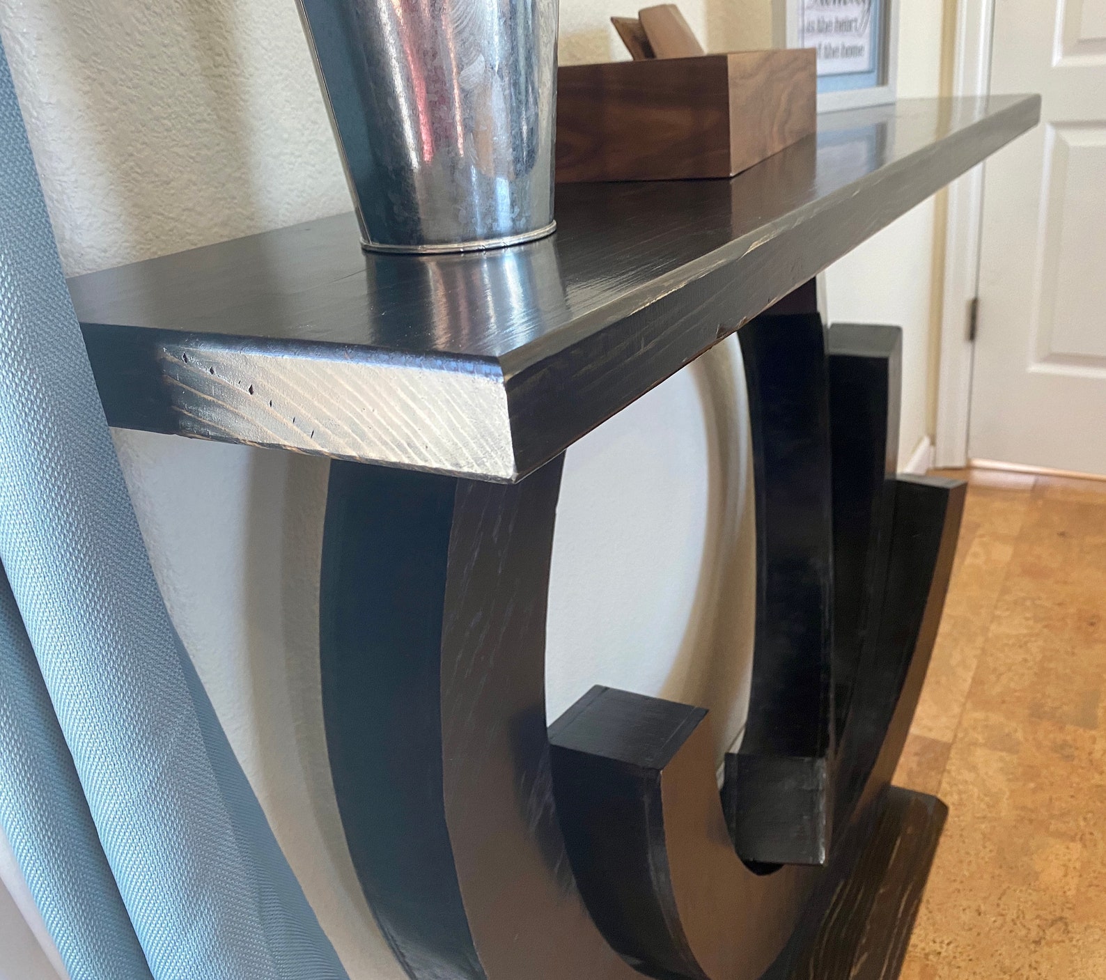 Curved Leg Wood Console Table Modern Console Table Sofa Etsy