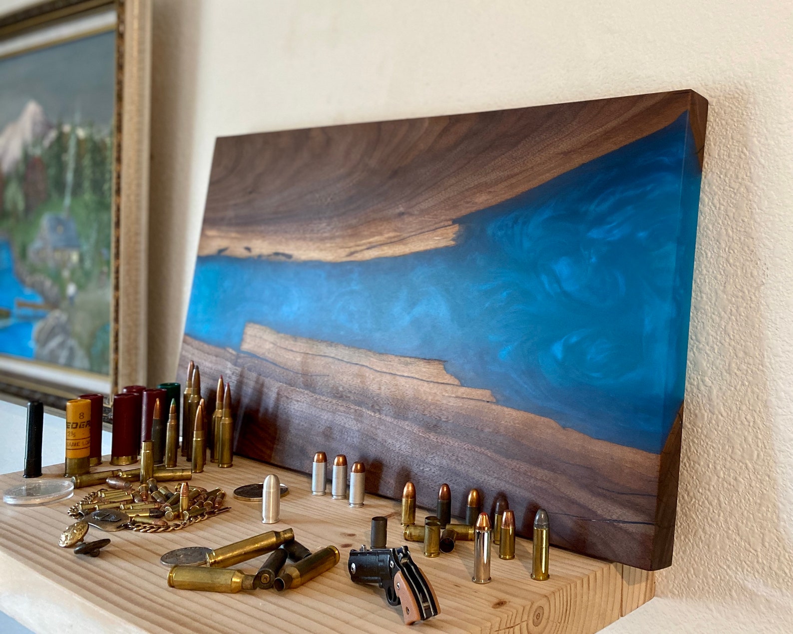 Walnut Epoxy River Wall Hanging Epoxy Wall Art Etsy