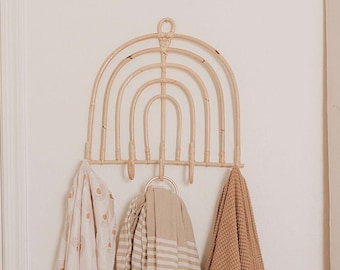 Rattan Rainbow Wall Hook | Boho Nursery Decor