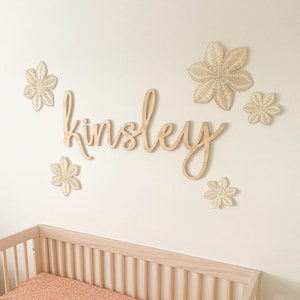 Rattan Wallflower Set Of 3- Boho Nursery Decor - Rattan Flower - Girl Nursery Decor - Rattan Nursery Decor - Nursery Wall Decor