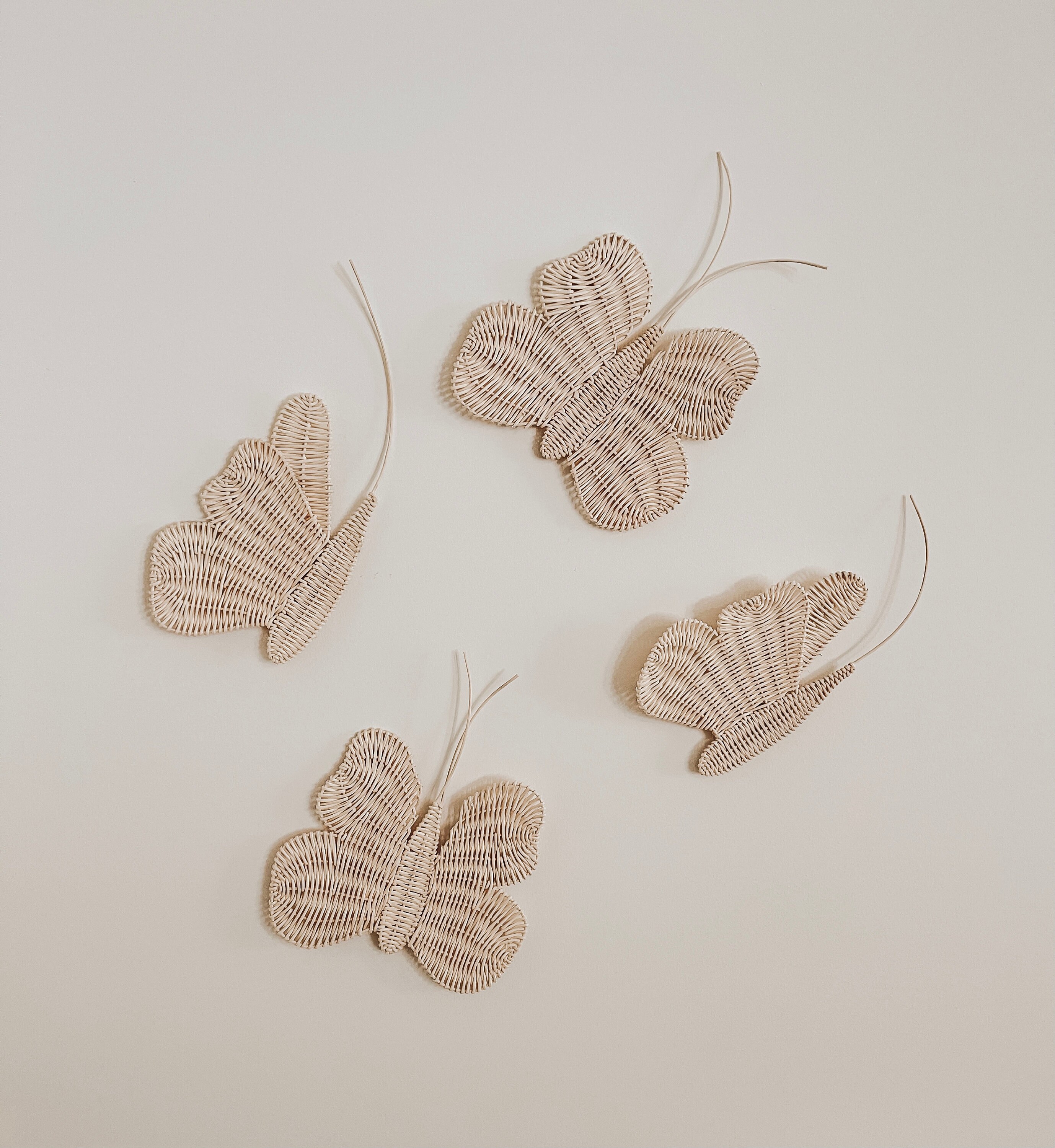 Rattan Butterfly Set of 2 Boho Nursery Decor Rattan Nursery | Etsy