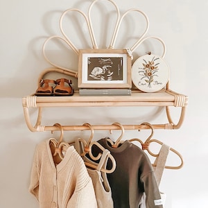 Rattan Daisy Shelf - Girl Nursery - Rattan Nursery Decor - Boho Nursery Decor