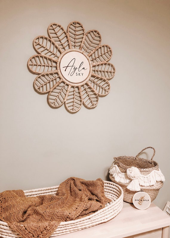 Decocove Babe Cave Sign - Wood Bead Garland - Boho Nursery Wall Decor For Girls And Boys - Neutral Home Decor - Baby Decor For Nursery - Door Sign For