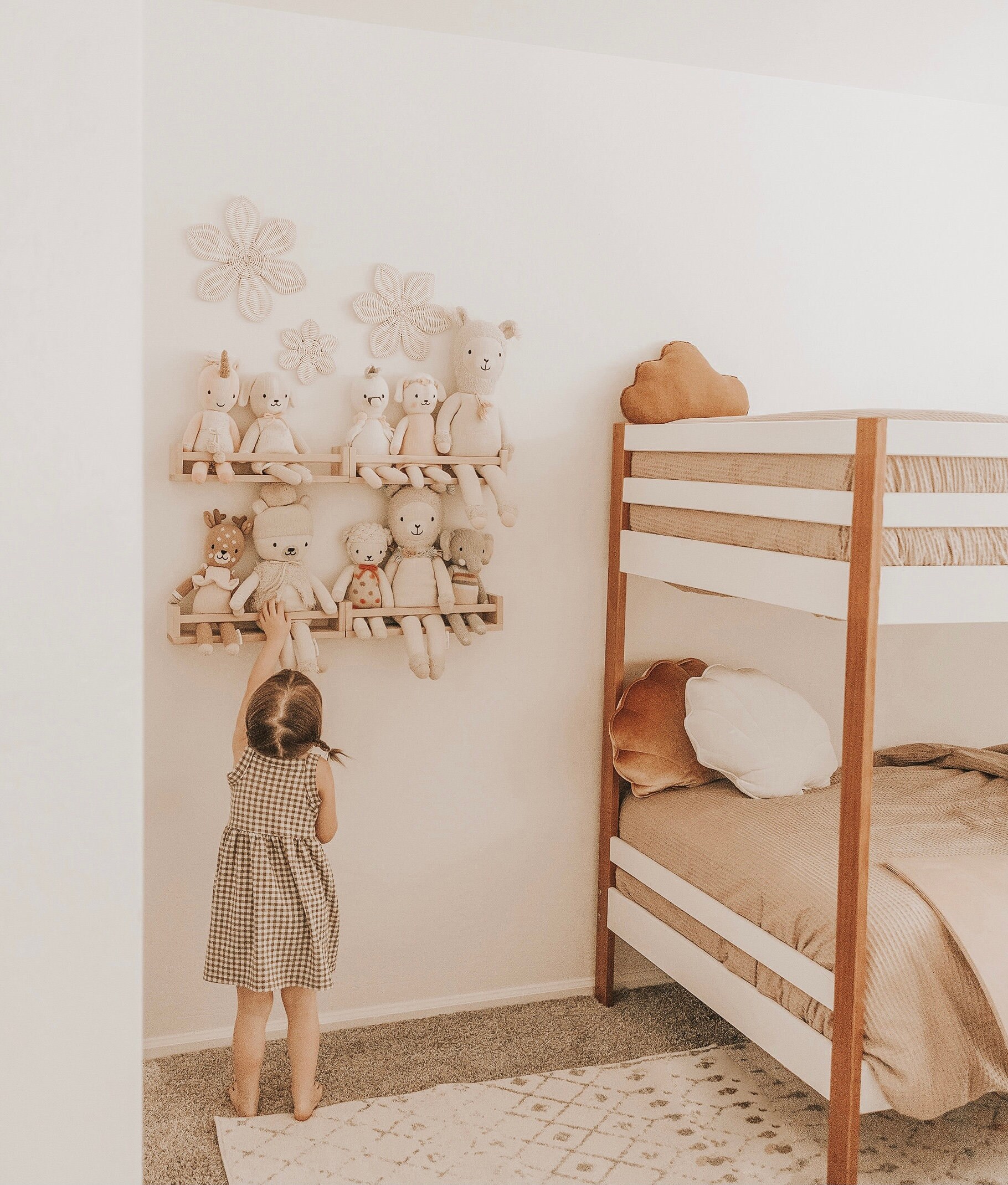 Rattan Wallflower Set Of 3 Boho Nursery Decor Rattan Nursery Items