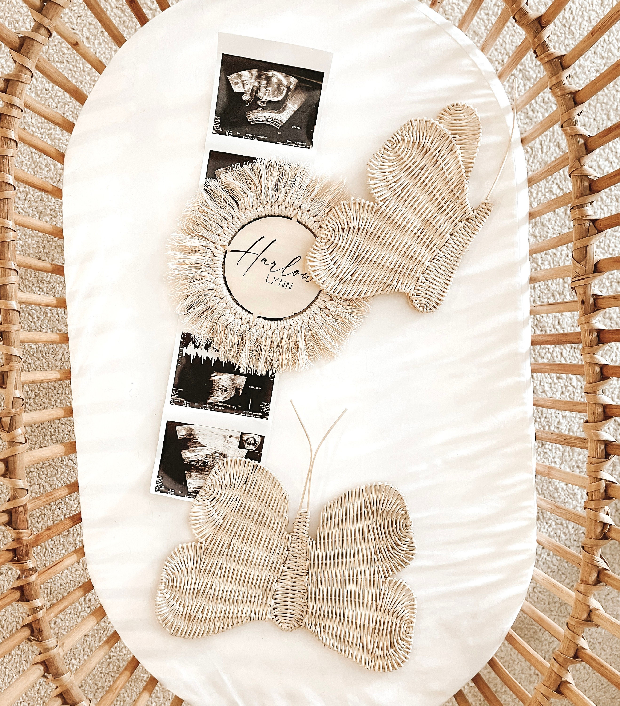 Rattan Butterfly Set of 2 Boho Nursery Decor Rattan Nursery - Etsy