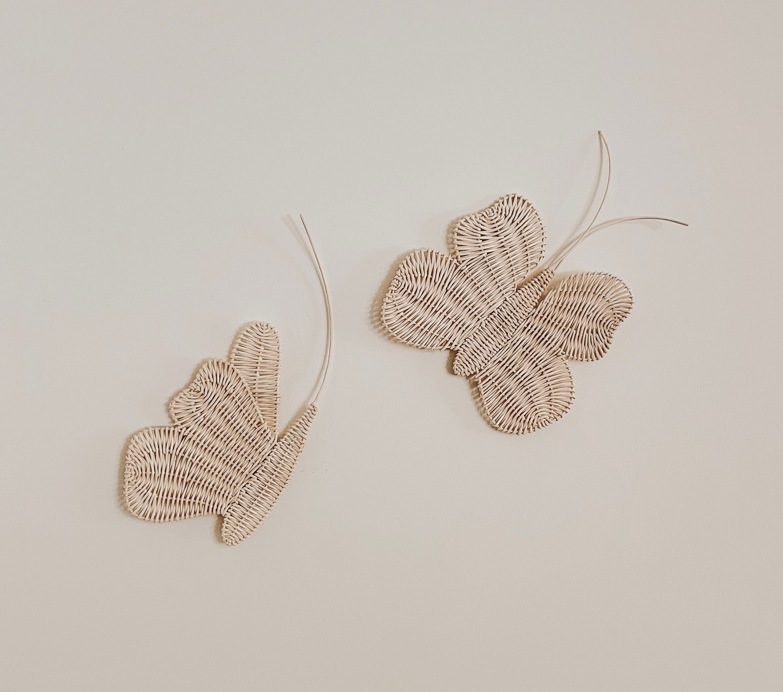 Rattan Butterfly Set of 2 Boho Nursery Decor Rattan Nursery | Etsy
