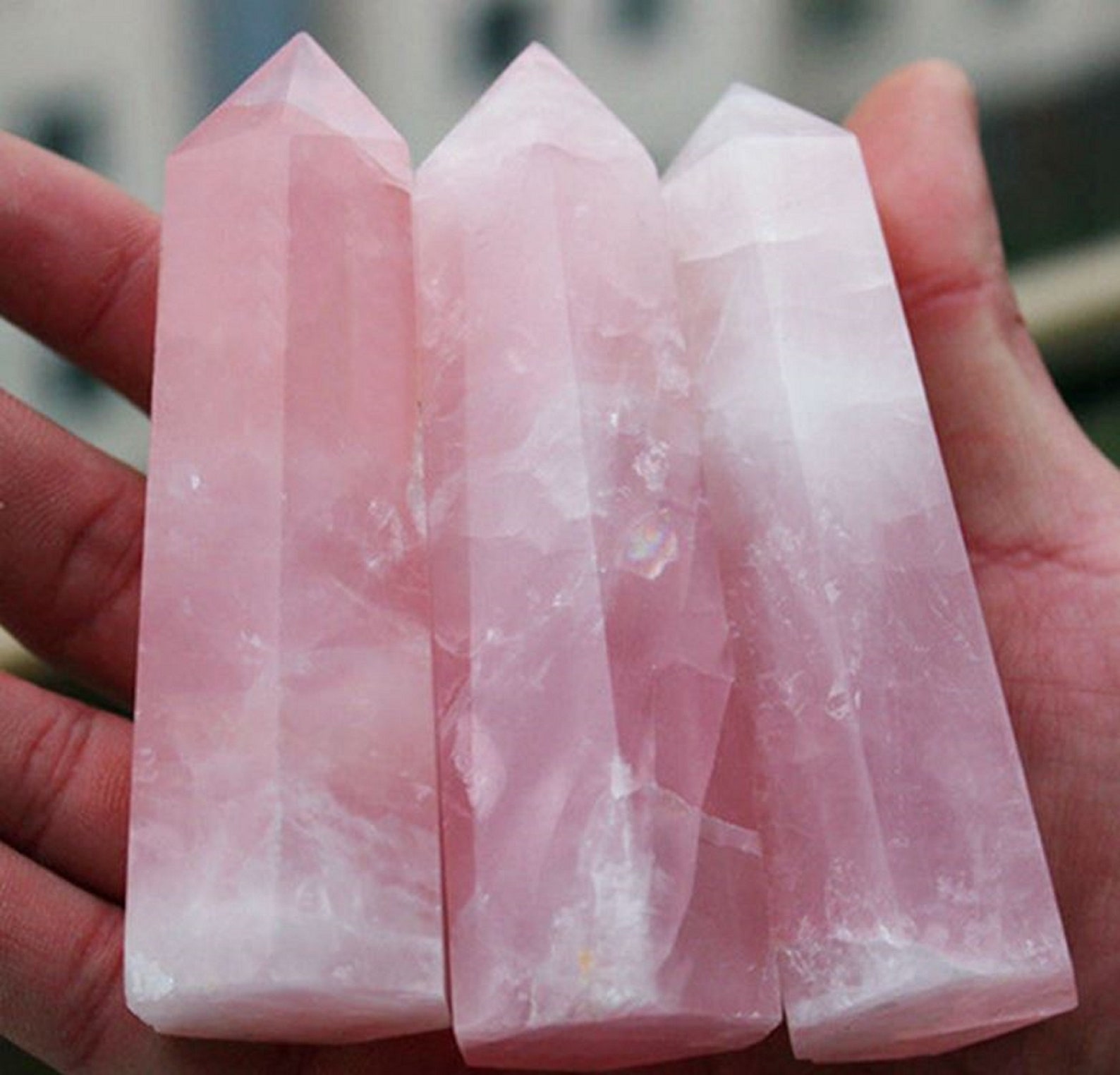 Real Rose Quartz Crystal Stone Les pierres magiques point de Etsy