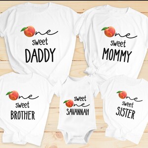 Sweet One First Birthday Family Shirts / Peach First Birthday / Sweet One Party / Peach party / Family Pack Party Shirts / Custom Shirt