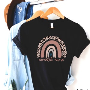 Neonatal Nurse Shirt | NICU Nurse TShirt | Baby Nurse Tee | Registered Nurse TShirts | Nurse Appreciation | Gift for Nurse | Leopard Rainbow