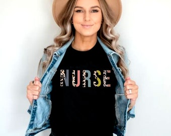 Camisa de enfermera, camisa de vida de enfermera leopardo, camisas de enfermera registrada, camisas de RN, semana de enfermería, camisa de CNA, camisa de enfermería, camiseta de escuela de enfermería
