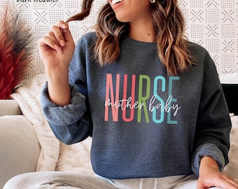 Mother Baby Nurse Sweatshirt, Postpartum RN Gift, Nursing School Grad, Clinicals Shirt, Baby Nurse, Unisex Crewneck Sweater