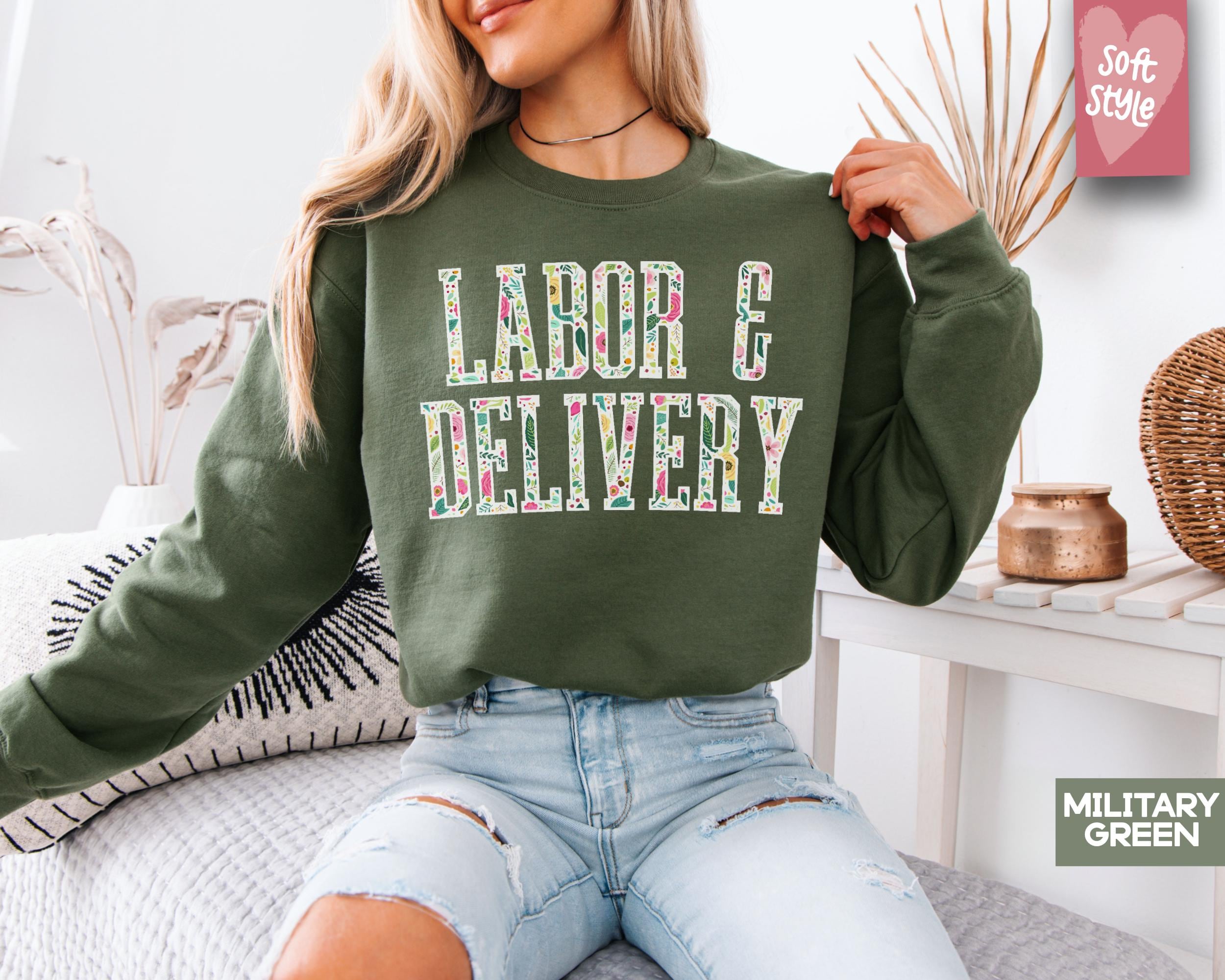 L&D Nurse Sweatshirt • Labor and Delivery Nurse Gingham Work