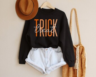 Trick or Treat Sweatshirt, Fall Sweatshirt, Halloween Sweatshirt, Halloween Sweater, Fall Crew Neck, Fall Hoodie, Halloween Crew Neck