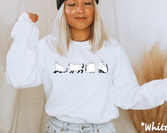 Halloween Sweatshirt, Cat Sweatshirt, Ghost Shirt, Halloween Sweater, Halloween Cat Shirt, Cat Lover Shirt, Black Cat Shirt, Spooky Season