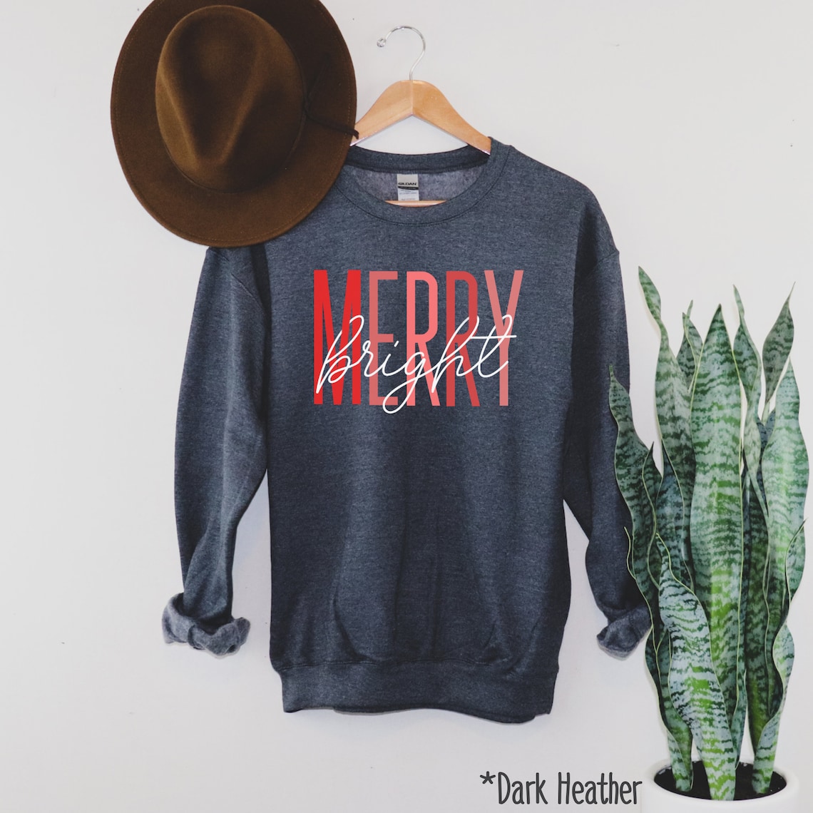 Merry and Bright Sweatshirt Womens Christmas Sweater Cute Etsy