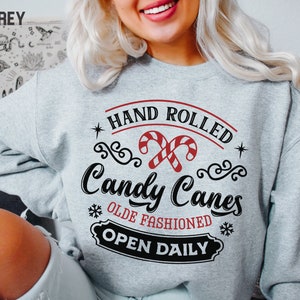 Print Pattern Candy Cane Women's Sweatshirt