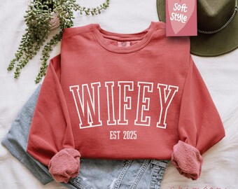 Comfort Colors® Wifey Sweatshirt, Bride Sweatshirt, Gift For Bride, Cute Wifey Sweatshirt, Future Mrs, Wife Sweatshirt, Engagement Gift