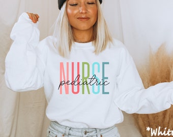 Pediatric Nurse Sweatshirt - PEDS Shirt - Gift For Student Nurse - Nursing School Grad  - Unisex Crewneck Sweatshirt