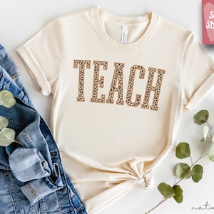Comfort Colors® Leopard Teacher Shirt Gift for Teacher, Retro Teach Tee, Teacher Appreciation, Teacher Graduation, Student Teacher Gift
