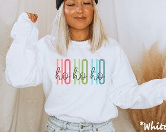 HoHoHo Sweater, Christmas Sweatshirt, Cute Christmas Sweatshirt, Christmas Sweater, Christmas Sweatshirt for Women, Cozy Holiday Sweatshirt