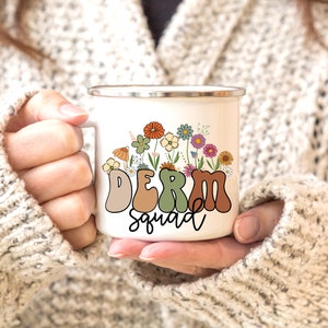 Wildflowers Dermatology Squad Coffee mug for Dermatologists, Dermatology Skincare Gift Cosmetic Dermatology Skin Doctor Assistant Gift Cup