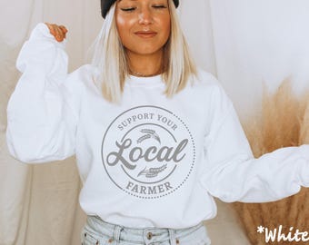 Soutenez votre fermier local Sweat-shirt, Sweat-shirt ferme, Sweat-shirt ferme, Sweat-shirt ferme pour garçons, Sweat-shirt fermier, Sweat-shirt marché de producteurs