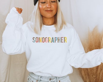 Bluza z okrągłym dekoltem Sonographer Ultrasound Tech dla techników ultrasonografii Bluzy z kapturem Dział radiologii Koszulki Sonography RDMS w panterkę