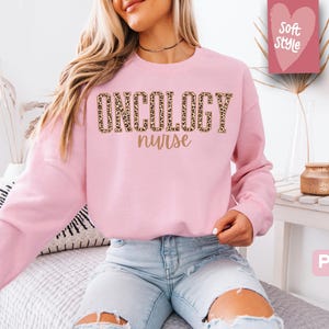 Leopard Cancer Nurse Sweatshirt, Oncology Nurse Sweatshirts, Oncology Nursing Sweaters, Cancer Awareness Gifts, Fight Cancer Gift Sweater
