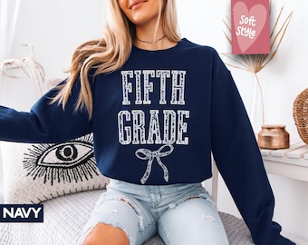Coquette Fifth Grade Teacher Sweatshirt, 5th Grade Teacher Sweatshirts, 5th Grade Sweaters, Fifth Grade Sweater, Elementary School
