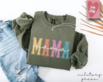 Mama Sweatshirt, Mama Gift, Mom Sweatshirt, Christmas or Birthday Gift for Mom, Vintage Mama Shirt, New Mom Crewneck