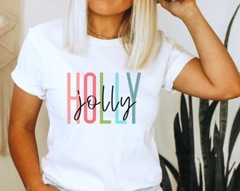 Christmas Tees - Merry Christmas Shirt - Holly Jolly Shirts - Christmas Party Shirts - Women's Christmas Tees - Holiday Tees - Winter Tees