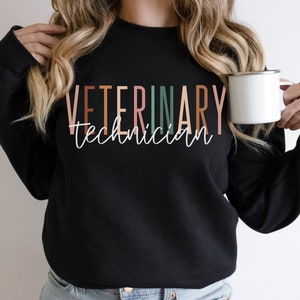 Veterinary Technician Sweatshirt - Vet Tech - Veterinarian School Student - Vet Tech Graduation - Happy Animals - Unisex Crewneck Sweatshirt