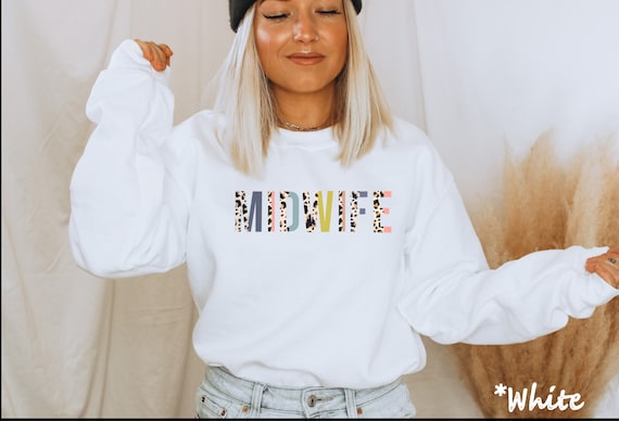 Midwife Sweatshirt, Midwifery Sweater, Midwife Student, Midwife Appreciation, Doula Gift, Unisex Crewneck, Gift for Midwife, Lepord cheetah