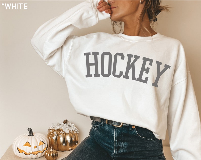 Hockey Sweatshirt - Hockey Season Shirt - Unisex Hockey Shirt - Plus Size Hockey Shirt - Hockey Gift - Mom Sweatshirt - Ice Hockey Tee image 4