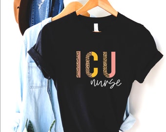 Camisa de enfermera de cuidados intensivos, camisa de enfermera de UCI, unidad de cuidados intensivos, camisa de enfermería, camisa de enfermera esencial enfermera registrada de enfermería, camisas de enfermera RN