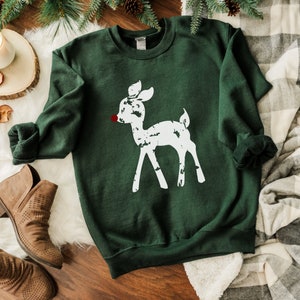 Reindeer Christmas Sweatshirt - Reindeer Shirt for Woman - Holiday Sweatshirt - Christmas Sweater Funny Matching Reindeer Sweatshirt