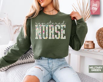 Registered Nurse Sweatshirt, Embroidered Nurse Sweatshirt, RN Sweatshirt, Nurse Graduation Gift, Nurse Appreciation Gift, Gift for Nurse