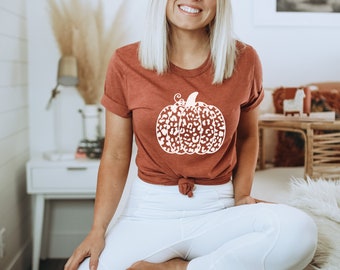 Chemises d’automne - Chemise citrouille - Chemise d’automne - Chemise de Thanksgiving - Chemise d’automne mignonne - T-shirt graphique d’automne - Chemise d’automne pour femmes - Tee reconnaissant