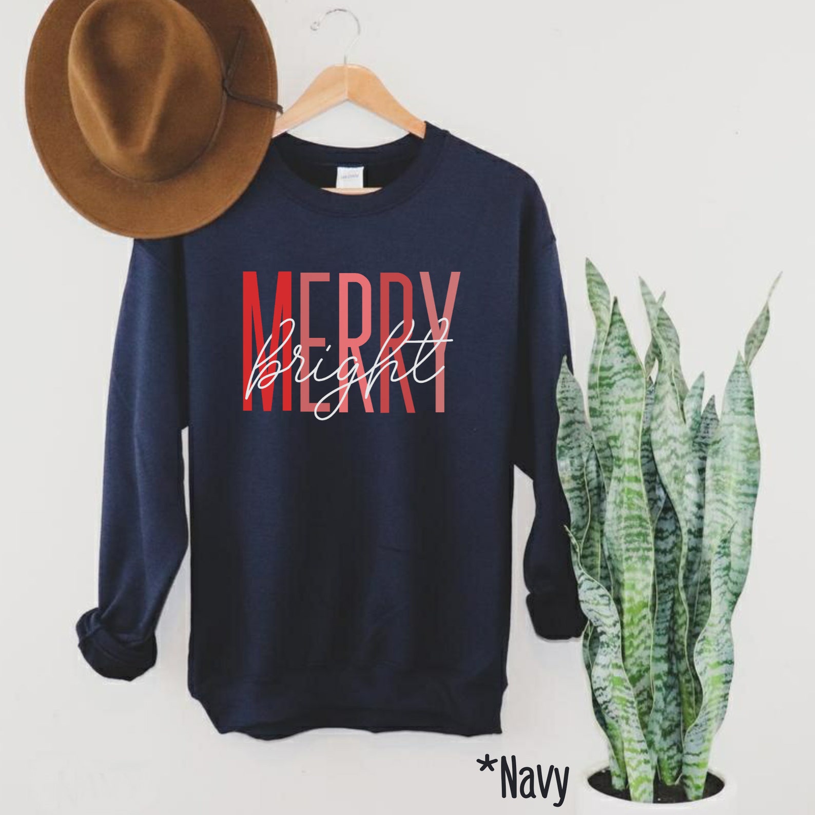 Merry and Bright Sweatshirt Womens Christmas Sweater Cute - Etsy