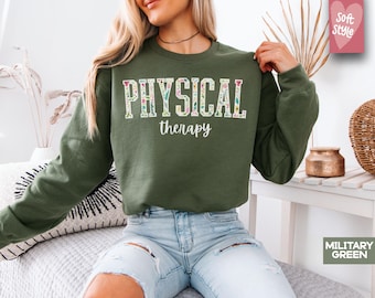 Blumen-Physiotherapie-Sweatshirt | Physiotherapeut Sweatshirt | Physiotherapeut Geschenk | Physiotherapie-Shirt | MedizinStudent Geschenk