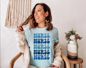 Maglietta Groovy Nurse, Infermiere abilitato, Maglietta Future Nurse, Regalo per infermieri, Maglietta RETRO, Studente laureato, Apprezzamento infermieristico, RN LPN, Scuola infermieristica