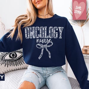 Coquette Cancer Nurse Sweatshirt, Oncology Nurse Sweatshirts, Oncology Nursing Sweaters, Cancer Awareness Gifts, Fight Cancer Gift Sweater