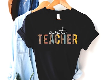 Kunstlehrer Shirt: Leopard Rainbow Design, Künstler Geschenk